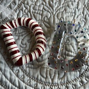 Bauble Bar Initial “D” Red and Clear Decorative Letter Ornaments